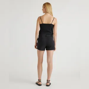 NWOT Quince Black Organic Cotton Stretch Chino Shorts sz 2 Women's 4" Inseam thumbnail 4
