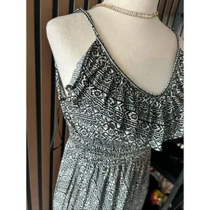 Express black-and-white beach dress thin straps, ruffles low and high thumbnail 3