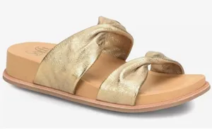 SOFFT‎ | Ainsworth Mirabelle Metal Gold Leather Twisted Strap Platform Sandal, 6 thumbnail 1