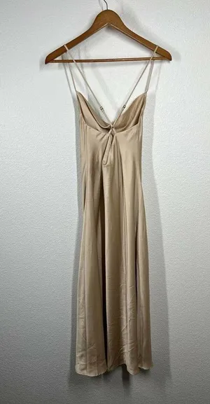 Show Me Your Mumu Verona Cowl Dress Champagne Luxe Satin thumbnail 3
