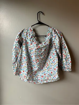 Liberty Art Fabrics Floral Ruffle Blouse Cottagecore Boho thumbnail 2