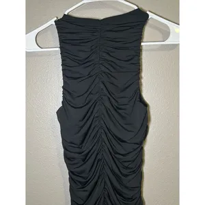 NEW Abercrombie & Fitch Black Keyhole Ruched Mini Dress Women’s Size Small thumbnail 6