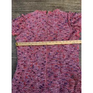 Kate Spade New York Flutter Sleeve Tweed Dress Pink Size 12 Jackie O Preppy‎ thumbnail 8