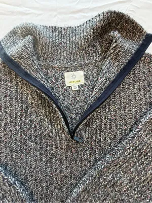 OFFLINE by Aerie Gray Confetti Marled Knit Quarter Zip Sweater XL thumbnail 6