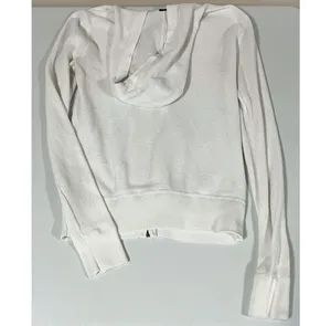 GAP White Solid Zipper Sweater Sweatshirt Hoodie Outerwear Size S 🤍 thumbnail 3