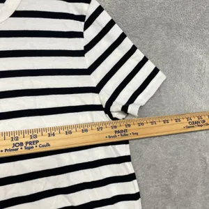 Madewell Top Womens M Black White Striped Short Sleeve Crewneck Casual Tee NY733 thumbnail 5