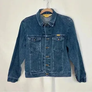 Vintage Rustler Jacket Medium Wash Boxy Crop Denim Trucker Jean Womens‎ Medium thumbnail 1