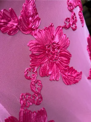 Pink Floral Appliqué Evening Gown size 4 thumbnail 4