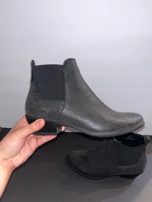 Women's Black Low Heel Ankle Booties - Sleek Chelsea Style thumbnail 2