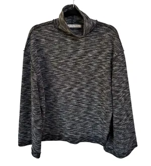 Free People Sunny Days Mock Neck Oversized Sweater Knit Boxy Winter Top Small thumbnail 2