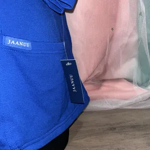 Jaanuu Royal Blue 2X Scrub Top NWT thumbnail 3