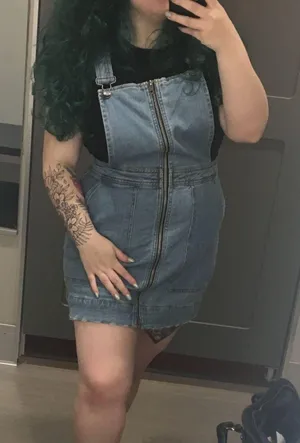 Wild Fable Denim Fitted Overall Dress thumbnail 1