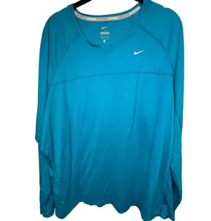 Nike Long-Sleeved Workout Shirt Women's Plus Size 3X Blue Turquoise Athleisure thumbnail 1