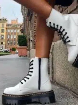 Dr. Martens Jadon Lace-Up Boots White Size 9 EU 41 Style 15265100 BRAND NEW thumbnail 1