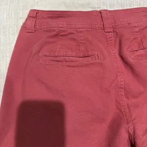 A New Day Womens 28x23 High Rise Wide Leg Cropped Pants Red Pink Size 8‎ Stretch thumbnail 5