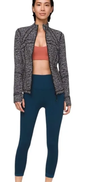 Lululemon Define Jacket Zip Front‎ Knotted Jacquard Black White Women’s size 6 thumbnail 1