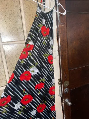 Vintage Floral Halter Zebra Maxi Dress, Red Floral on Black - Sz XS thumbnail 4
