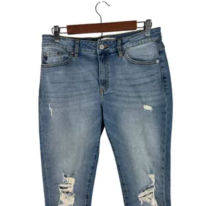 KanCan Size 5/26 Distressed Denim Jeans Cuffed Hem‎ Light Wash Rips Distressed thumbnail 4