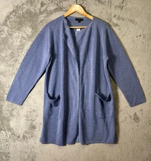 J.Crew Juliette Collarless‎ Sweater Blazer Linen Minimalist Lightweight MD New thumbnail 1