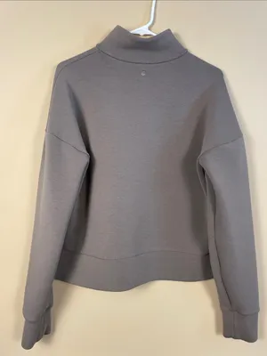 Calia Women's Gray Scuba Half-Zip Athleisure Hi-Low Mock Neck Sweatshirt thumbnail 6
