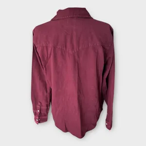 Levi's Western Pearl Snap Button Up Shirt Burgandy Women's sz Medium Western NWT thumbnail 6