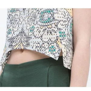 Perforated Tank Floral Laser-Cut Cut-Outs Cutouts Sleeveless Blouse Top M thumbnail 3