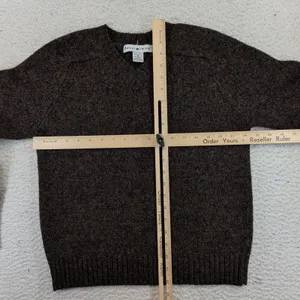 Vtg Pandemonium Womens Brown 100% Wool V-Neck Long Sleeve Sweater Medium thumbnail 5