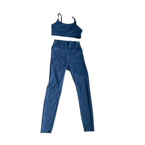 ALLFENIX Navy Blue‎ Snakeskin Print Workout Set Yoga Pilates Barre size Medium thumbnail 2