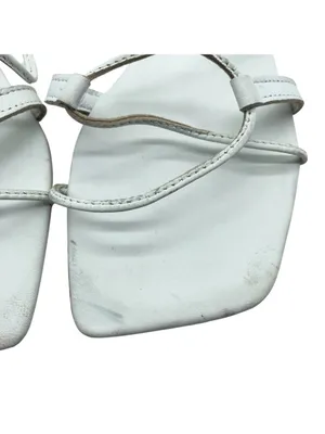 Jeffrey Campbell Womens Flat Sandals Strappy Slip On Leather White Size 6 thumbnail 3