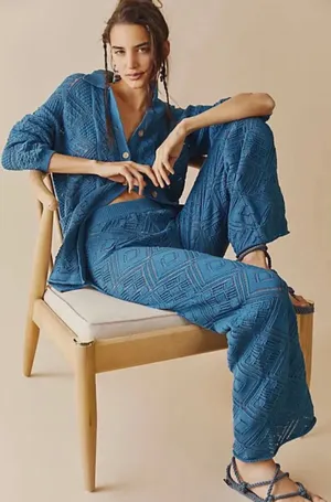 Free People Beach Getaway Fauxchet Set - Peacock Plume - Medium thumbnail 1