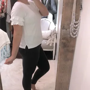 Medium white ruffle sleeves boho top thumbnail 3