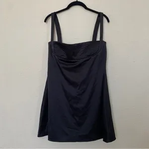 House‎ of CB Kara Black Satin Mini Dress Quilted Bust Womens XL NWOT thumbnail 4