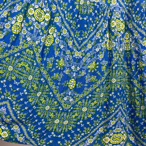 Scoop Blue Yellow Floral‎ Printed Tiered Maxi Skirt thumbnail 5