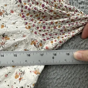 American Eagle Floral Long Sleeve Crop Top Cottagecore Boho‎ Women's Medium thumbnail 6
