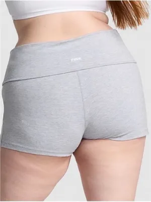 Victoria’s Secret PINK All-Day Cotton Foldover 3” Bike Shorts Heather Grey Large thumbnail 6