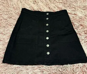 Altar’d state black jean skirt thumbnail 1