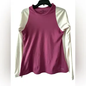 Patagonia Women's Long Sleeve Top - Pink and Cream thumbnail 3
