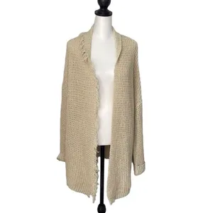 Free People Cream‎ I'II Be Around Knit Fringe Cardigan Size XS thumbnail 3