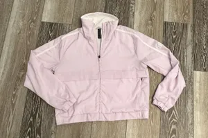 Adidas Sz M Lilac Purple Jacket Windbreaker W White Stripes & Logo thumbnail 5