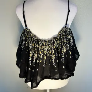 Free People Black Floral Camisole thumbnail 3