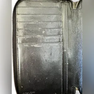 Coach Leather Zip Wristlet Wallet – Black – New York Logo thumbnail 4