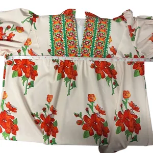 Women's Bohemian Floral Short Sleeve Top Size XL thumbnail 7
