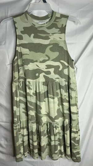 Mudpie TULLY TIERED DRESS camo size S thumbnail 1