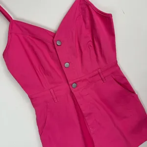 NWT Day + Moon Pink Denim Romper Button Front One Piece Size M thumbnail 7