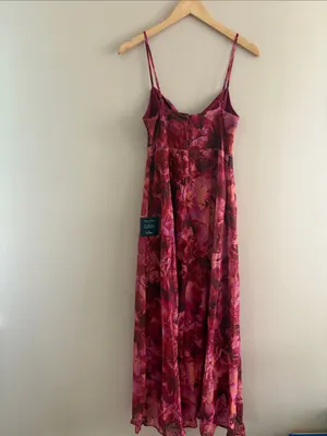 Lulus Beautiful Soul Burgundy Floral Print Twist-Front Maxi Dress Size Large thumbnail 4