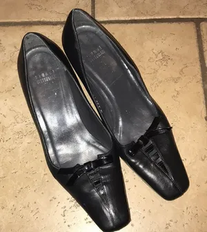✨Stuart Weitzman black bow low heeled pumps thumbnail 1