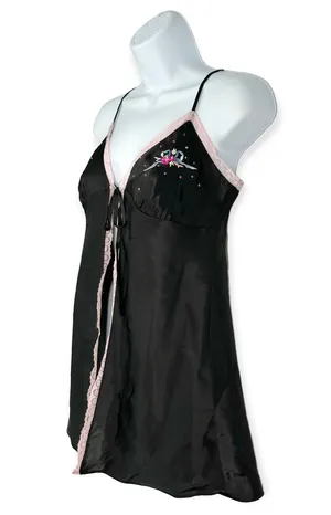 Victoria's Secret | Small | Open Tie Front Sexy Satin/Lace Embroidered Lingerie thumbnail 1