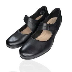 Clarks Collection Women's 8.5 Emslie‎ Lulin Mary Jane Pumps Black Comfort Heels thumbnail 6
