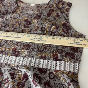 Boho Floral Block Print Maxi‎ Dress Sleeveless Earth Tones Size L Fairy Festival thumbnail 5