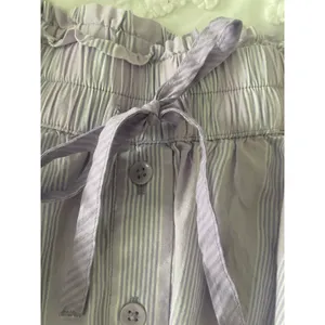 Aerie Lavender Stripe Skort Mini Skirt Button Front Size Medium thumbnail 5